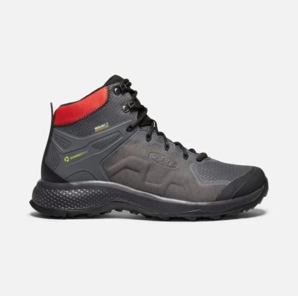 Keen Shoes | Men's Explore Waterproof Boot-MAGNET/FIERY RED