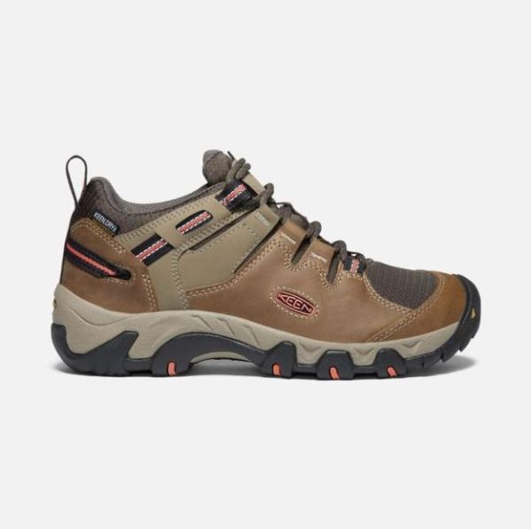 Keen Shoes | Women's Steens Waterproof Shoe-Timberwolf/Coral