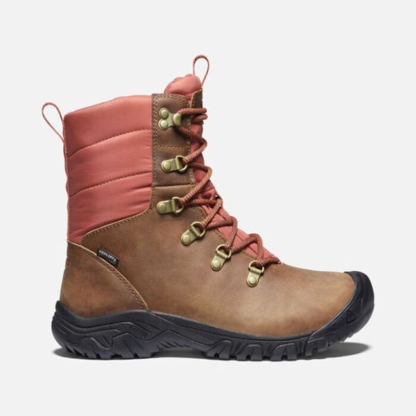 Keen Shoes | Women's Greta Waterproof Boot-Toasted Coconut/Redwood