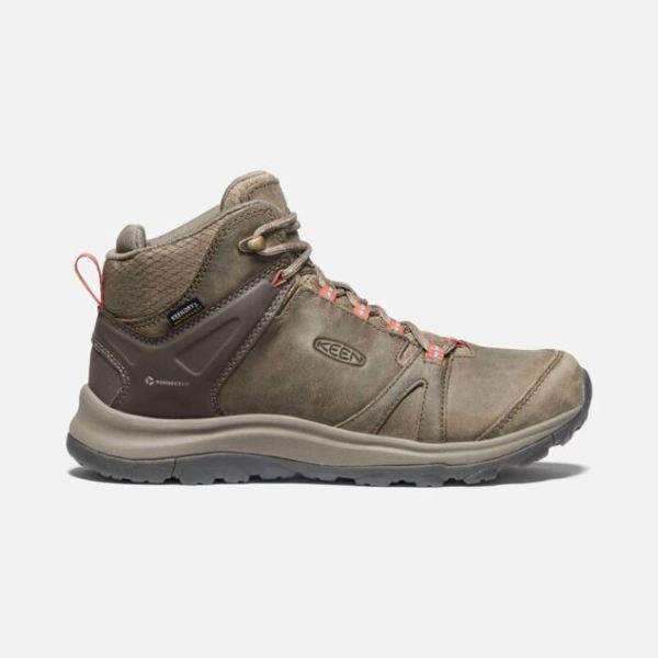 Keen Shoes | Women's Terradora II Leather Waterproof Boot-Brindle/Redwood - Click Image to Close