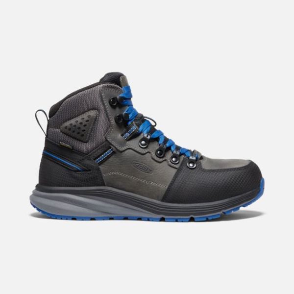 Keen Shoes | Men's Red Hook Waterproof Boot (Carbon-Fiber Toe)-Steel Grey/Bright Cobalt