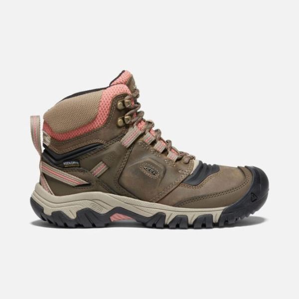 Keen Shoes | Women's Ridge Flex Waterproof Boot-Timberwolf/Brick Dust - Click Image to Close