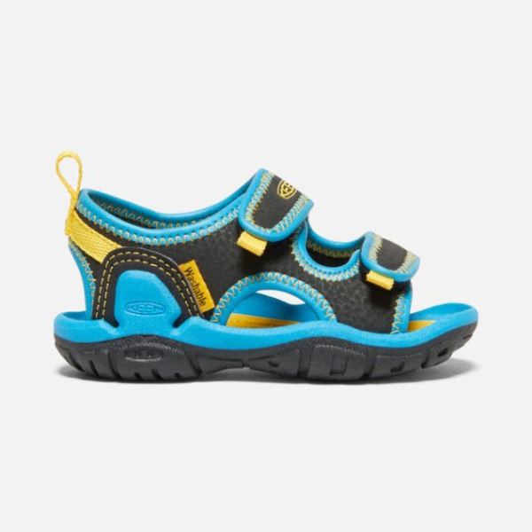 Keen Shoes | Toddlers' Knotch Creek Open-Toe Sandal-Black/Vivid Blue - Click Image to Close