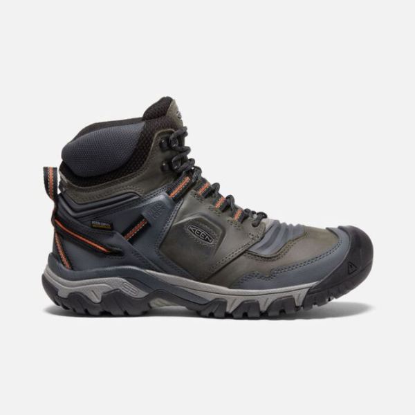 Keen Shoes | Men's Ridge Flex Waterproof Boot-Steel Grey/Fossil Orange - Click Image to Close