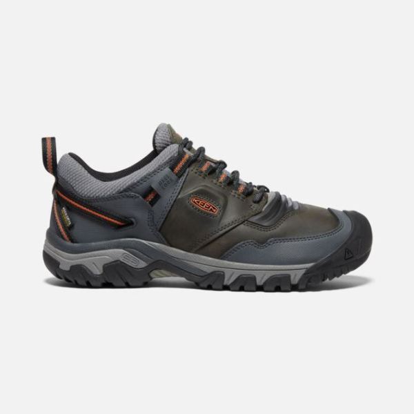 Keen Shoes | Men's Ridge Flex Waterproof-Steel Grey/Fossil Orange - Click Image to Close