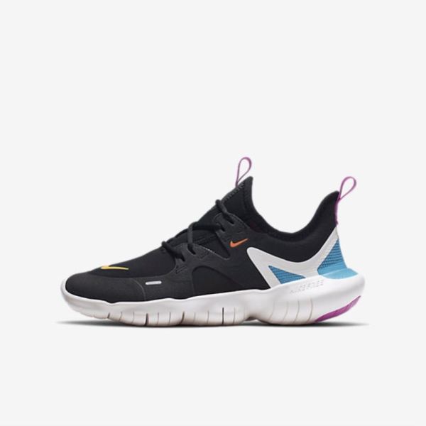 Kids Nike Free RN 5.0 | Black / Blue Hero / Hyper Violet / Laser Orange - Click Image to Close