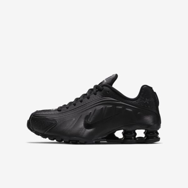 Kids Nike Shox R4 | Black / Black / White / Black