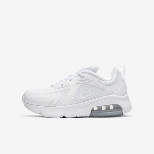 Kids Nike Air Max 200 | White / Metallic Silver / White / White