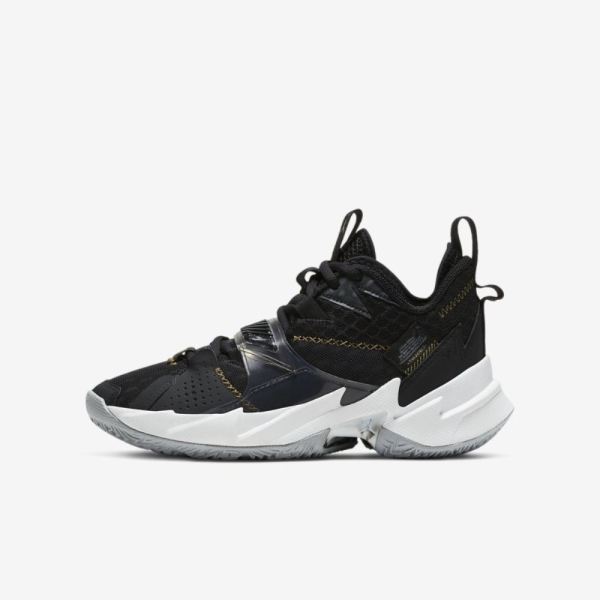 Jordan 'Why Not ' Zer0.3 | Black / White / Metallic Gold - Click Image to Close