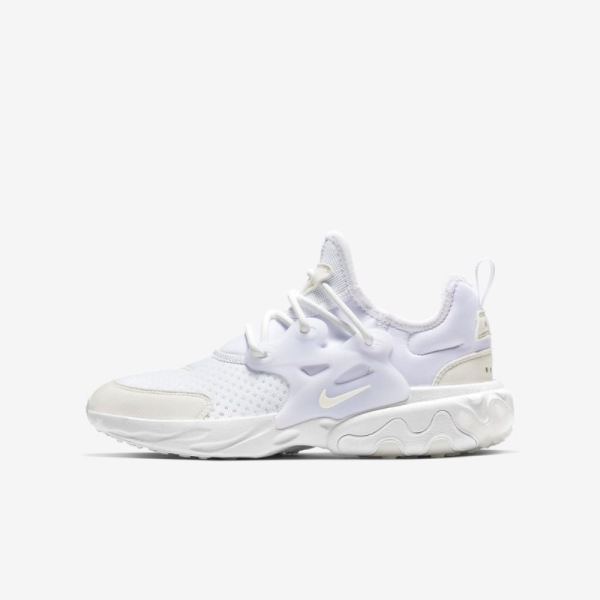 Kids Nike React Presto | White / White / White