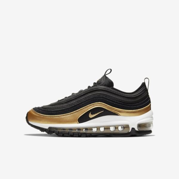 Kids Nike Air Max 97 | Black / Metallic Gold