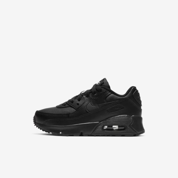 Kids Nike Air Max 90 | Black / Black / White / Black - Click Image to Close