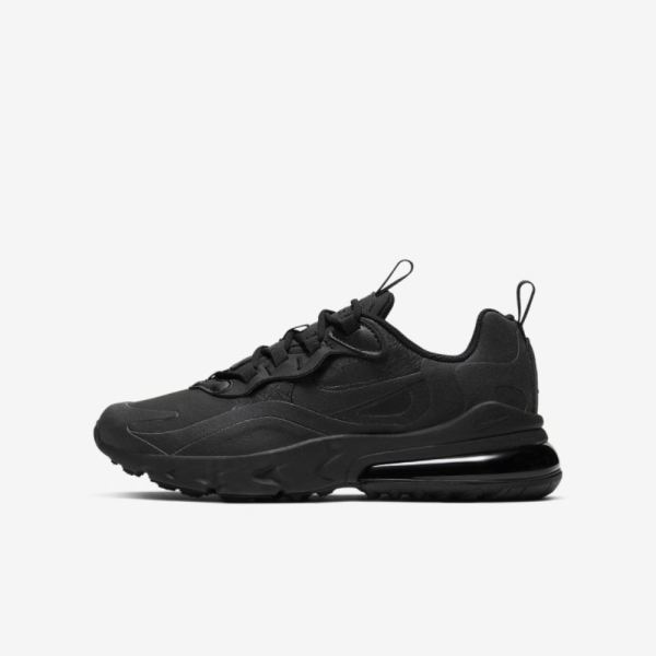 Kids Nike Air Max 270 React | Black / Black / Black - Click Image to Close