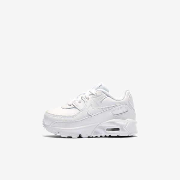 Kids Nike Air Max 90 | White / Metallic Silver / White / White