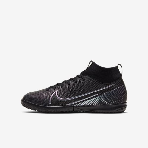 Kids Nike Jr. Mercurial Superfly 7 Academy IC | Black / Black - Click Image to Close