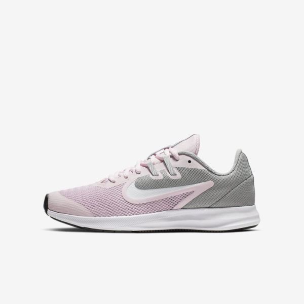 Kids Nike Downshifter 9 | Pink Foam / Metallic Silver / Pure Platinum / White