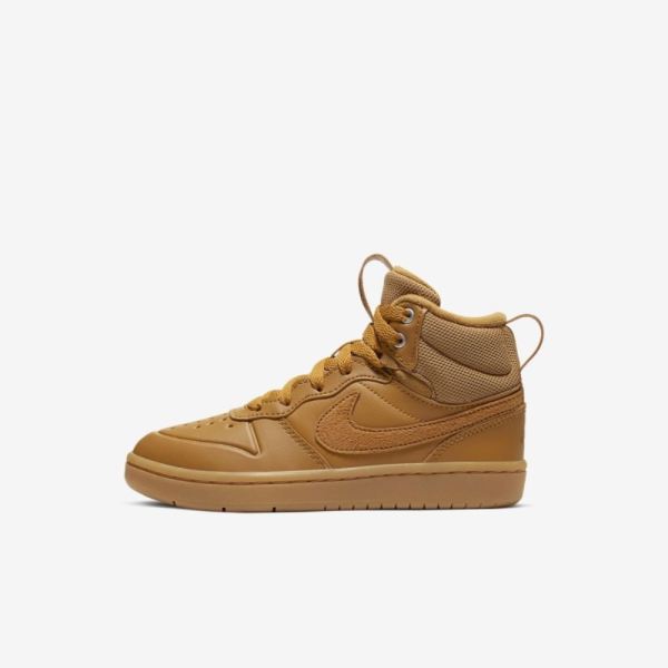 Kids Nike Court Borough Mid 2 | Wheat / Gum Medium Brown / Wheat