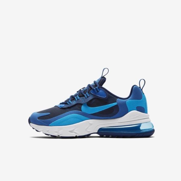 Kids Nike Air Max 270 React | Blue Void / Coast / Topaz Mist / Blue Stardust