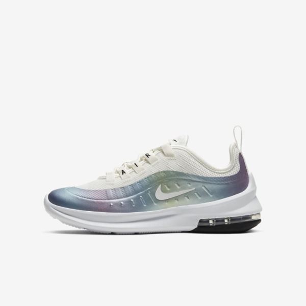 Kids Nike Air Max Axis | Summit White / Cerulean / Black / White - Click Image to Close