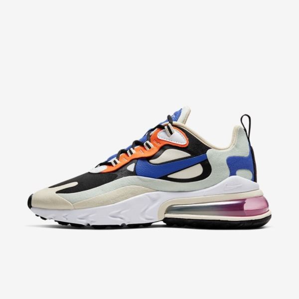 Kids Nike Air Max 270 React | Fossil / Black / Pistachio Frost / Hyper Blue - Click Image to Close