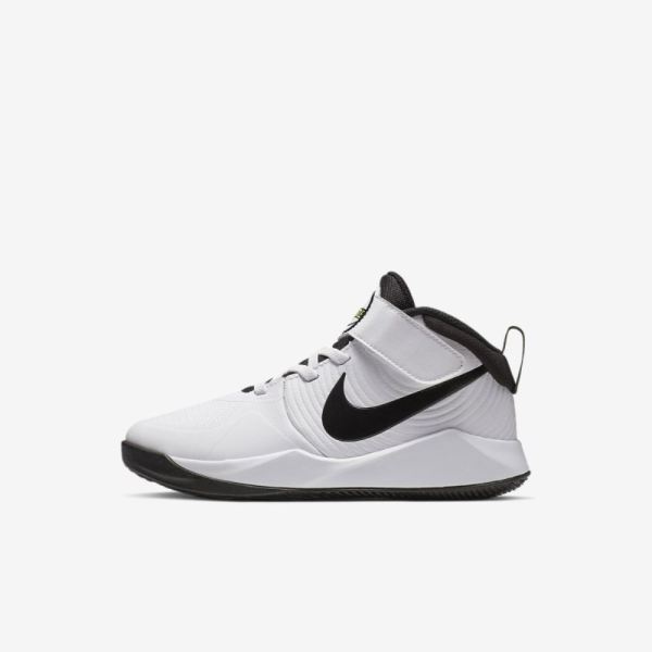 Kids Nike Team Hustle D 9 | White / Volt / Black