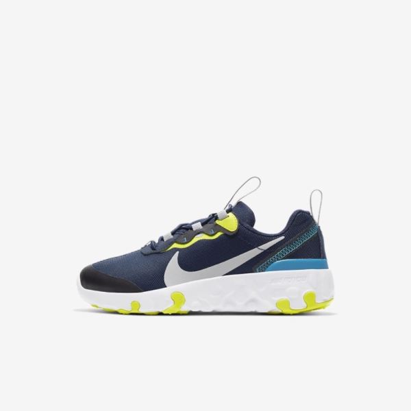 Kids Nike Renew Element 55 | Midnight Navy / Lemon Venom / Laser Blue / Light Smoke Grey