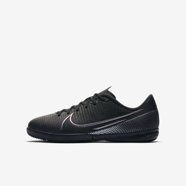 Kids Nike Jr. Mercurial Vapor 13 Academy IC | Black / Black - Click Image to Close