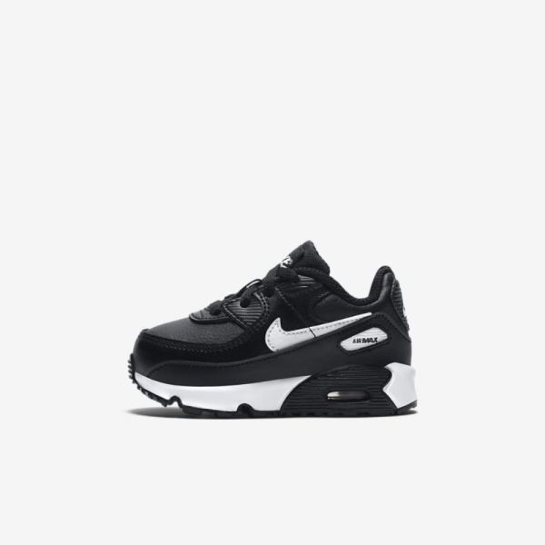 Kids Nike Air Max 90 | Black / Black / White