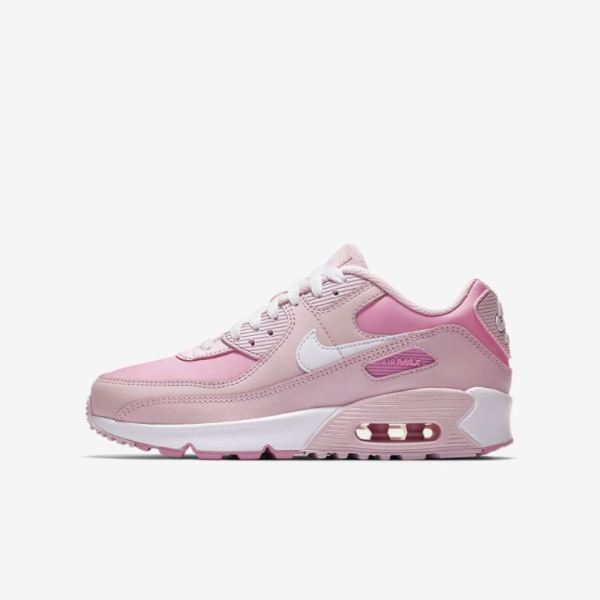 Kids Nike Air Max 90 | Pink Foam / Pink Rise / White - Click Image to Close