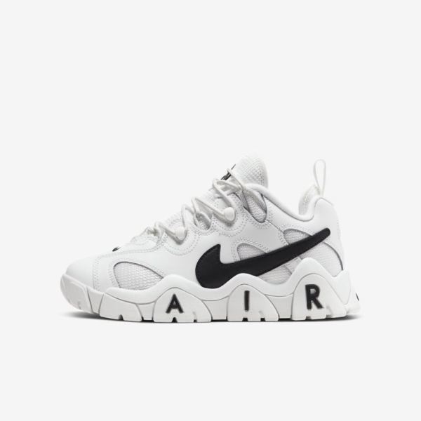 Kids Nike Air Barrage Low | Summit White / Black - Click Image to Close