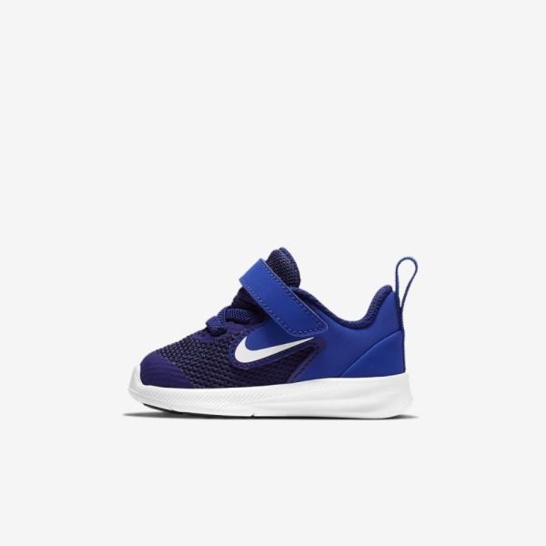 Kids Nike Downshifter 9 | Deep Royal Blue / Game Royal / Black / White - Click Image to Close