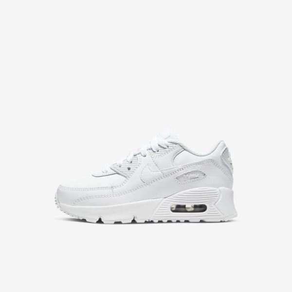 Kids Nike Air Max 90 | White / Metallic Silver / White / White