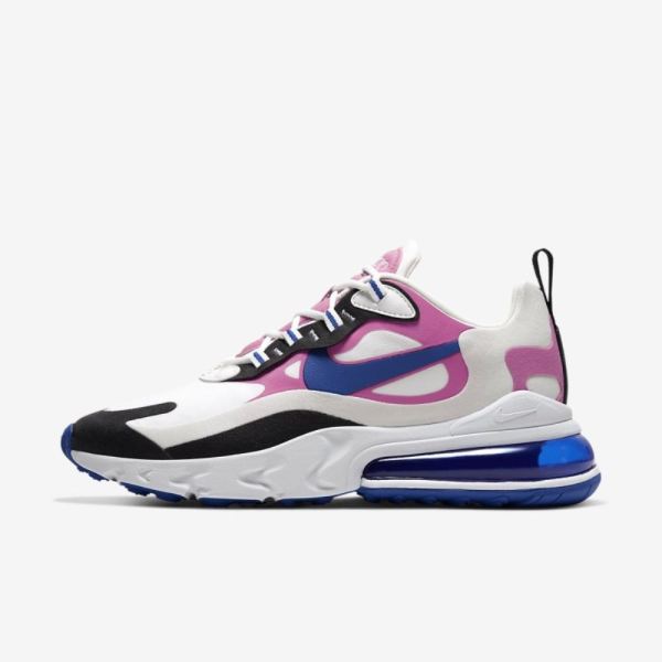 Kids Nike Air Max 270 React | Summit White / Cosmic Fuchsia / Black / Hyper Blue - Click Image to Close