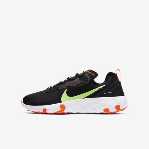 Kids Nike Renew Element 55 | Black / Total Orange / Dark Smoke Grey / Ghost Green