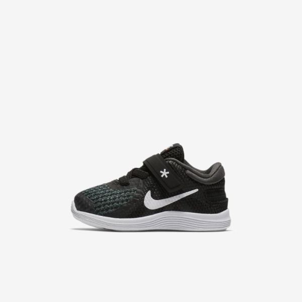 Kids Nike Revolution 4 FlyEase | Black / Anthracite / Total Crimson / White - Click Image to Close