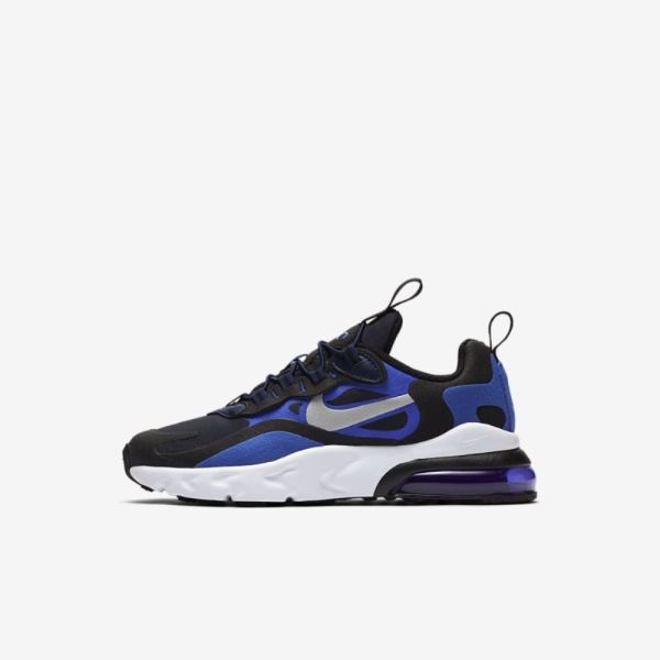 Kids Nike Air Max 270 RT | Midnight Navy / Racer Blue / Black / Metallic Silver - Click Image to Close