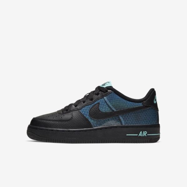 Kids Nike Air Force 1 SE | Black / Blue Hero / Aurora / Black