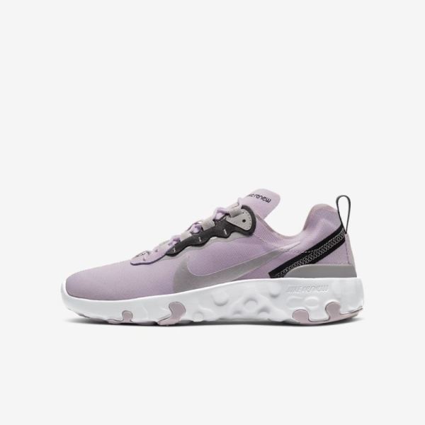 Kids Nike Renew Element 55 | Iced Lilac / Off Noir / Light Smoke Grey / Metallic Silver - Click Image to Close