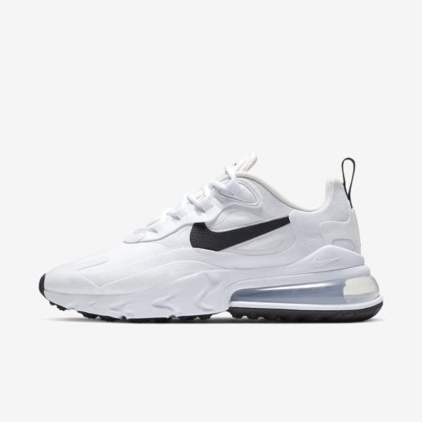 Kids Nike Air Max 270 React | White / Metallic Silver / Black - Click Image to Close