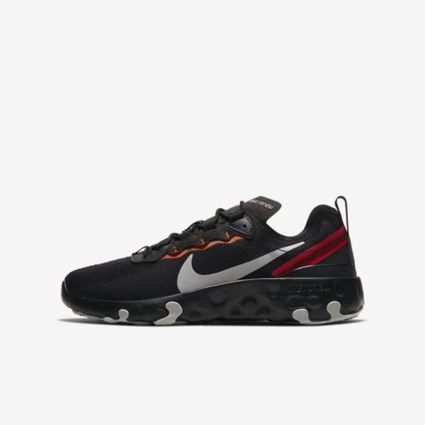 Kids Nike Renew Element 55 | Black / Magma Orange / University Red / Light Smoke Grey