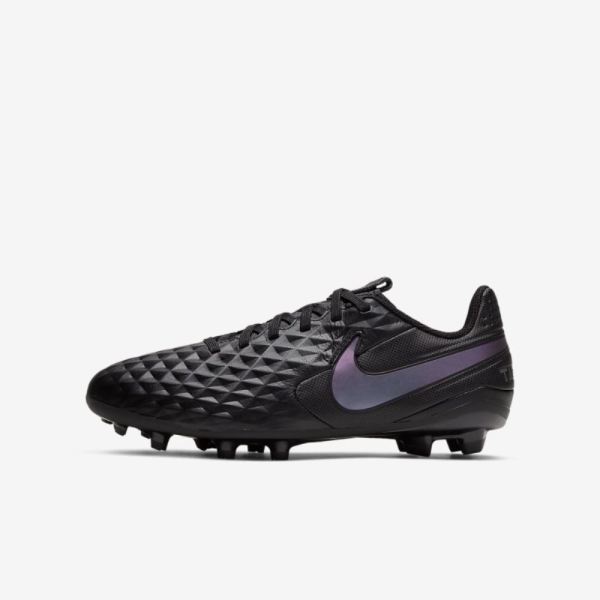 Kids Nike Jr. Tiempo Legend 8 Academy MG | Black / Black - Click Image to Close