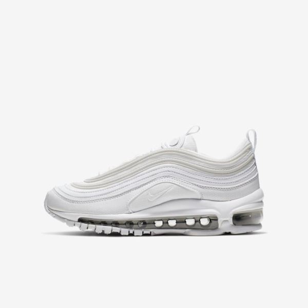 Kids Nike Air Max 97 | White / Metallic Silver / White - Click Image to Close