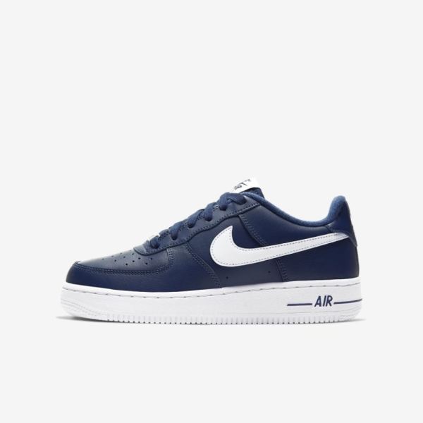 Kids Nike Air Force 1 | Midnight Navy / White - Click Image to Close