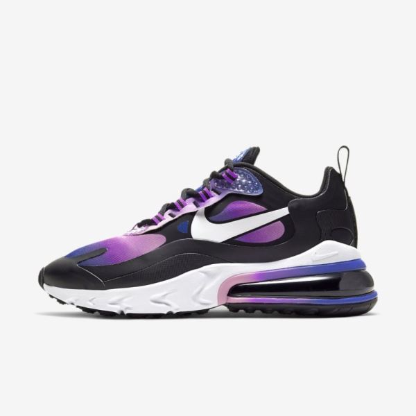 Kids Nike Air Max 270 React SE | Hyper Blue / Magic Flamingo / Vivid Purple / White - Click Image to Close