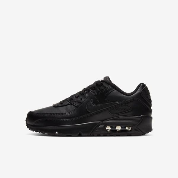 Kids Nike Air Max 90 LTR | Black / Black / White / Black