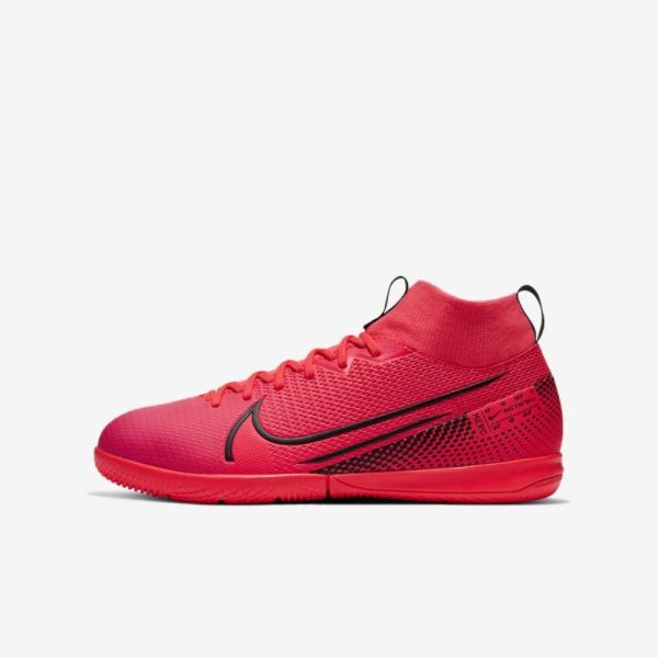 Kids Nike Jr. Mercurial Superfly 7 Academy IC | Laser Crimson / Laser Crimson / Black - Click Image to Close