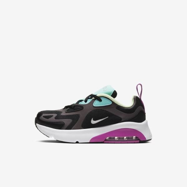 Kids Nike Air Max 200 | Black / Thunder Grey / Aurora / Metallic Silver