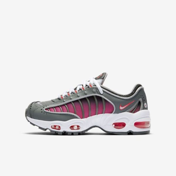 Kids Nike Air Max Tailwind IV | Smoke Grey / Laser Crimson / Black / White