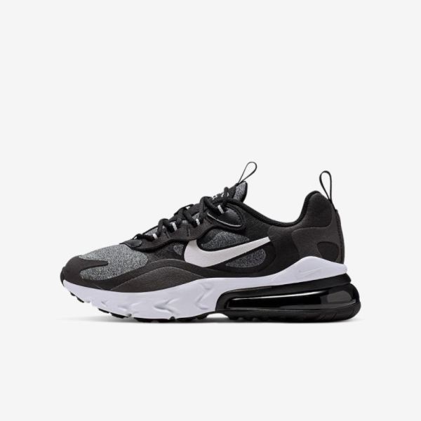 Kids Nike Air Max 270 React | Black / Off Noir / White / Vast Grey - Click Image to Close