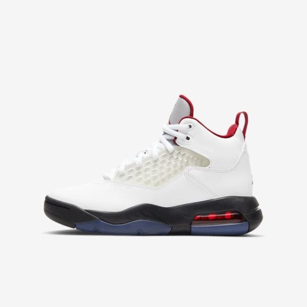 Jordan Maxin 200 | White / Black / Reflect Silver / Gym Red - Click Image to Close